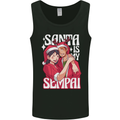 Anime Santa is My Sempai Funny Christmas Xmas Mens Vest Tank Top Black
