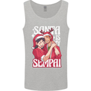 Anime Santa is My Sempai Funny Christmas Xmas Mens Vest Tank Top Sports Grey
