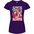 Anime Santa is My Sempai Funny Christmas Xmas Womens Petite Cut T-Shirt Purple
