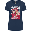 Anime Santa is My Sempai Funny Christmas Xmas Womens Wider Cut T-Shirt Navy Blue