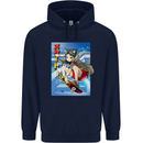 Anime Skater Girl Skateboard Skateboarding Childrens Kids Hoodie Navy Blue