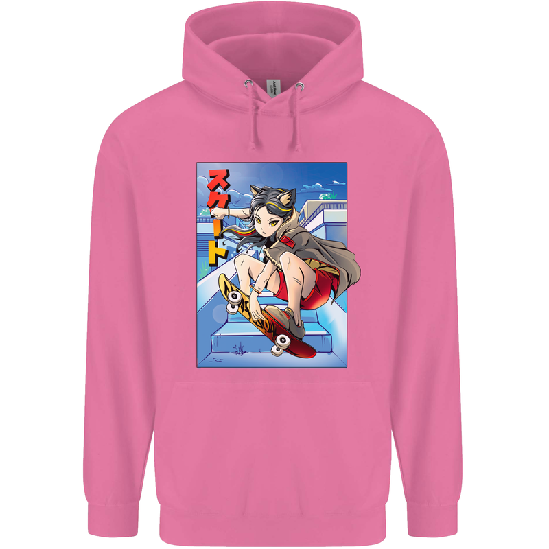 Anime Skater Girl Skateboard Skateboarding Mens 80% Cotton Hoodie Azelea