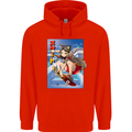 Anime Skater Girl Skateboard Skateboarding Mens 80% Cotton Hoodie Bright Red