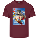 Anime Skater Girl Skateboard Skateboarding Mens Cotton T-Shirt Tee Top Maroon