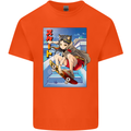 Anime Skater Girl Skateboard Skateboarding Mens Cotton T-Shirt Tee Top Orange