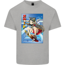 Anime Skater Girl Skateboard Skateboarding Mens Cotton T-Shirt Tee Top Sports Grey