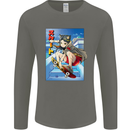 Anime Skater Girl Skateboard Skateboarding Mens Long Sleeve T-Shirt Charcoal