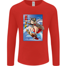 Anime Skater Girl Skateboard Skateboarding Mens Long Sleeve T-Shirt Red