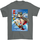 Anime Skater Girl Skateboard Skateboarding Mens T-Shirt 100% Cotton Charcoal