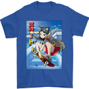 Anime Skater Girl Skateboard Skateboarding Mens T-Shirt 100% Cotton Royal Blue