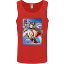 Anime Skater Girl Skateboard Skateboarding Mens Vest Tank Top Red