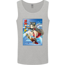 Anime Skater Girl Skateboard Skateboarding Mens Vest Tank Top Sports Grey
