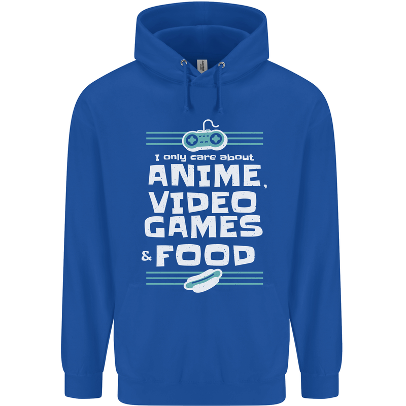 Anime Video Games & Food Funny Childrens Kids Hoodie Royal Blue