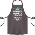 Anime Video Games & Food Funny Cotton Apron 100% Organic Dark Grey