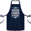 Anime Video Games & Food Funny Cotton Apron 100% Organic Navy Blue
