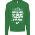 Anime Video Games & Food Funny Kids Sweatshirt Jumper Irish Green