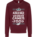 Anime Video Games & Food Funny Kids Sweatshirt Jumper Maroon