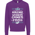 Anime Video Games & Food Funny Kids Sweatshirt Jumper Purple