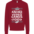 Anime Video Games & Food Funny Kids Sweatshirt Jumper Red