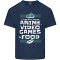Anime Video Games & Food Funny Kids T-Shirt Childrens Navy Blue