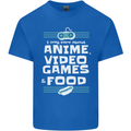 Anime Video Games & Food Funny Kids T-Shirt Childrens Royal Blue