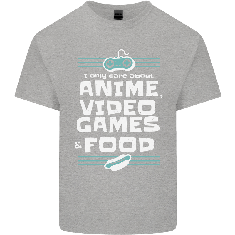 Anime Video Games & Food Funny Kids T-Shirt Childrens Sports Grey