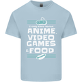Anime Video Games & Food Funny Mens Cotton T-Shirt Tee Top Light Blue