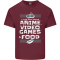Anime Video Games & Food Funny Mens Cotton T-Shirt Tee Top Maroon
