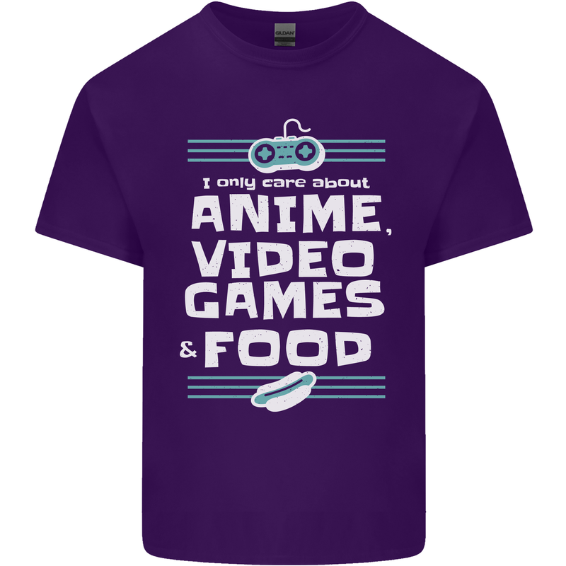 Anime Video Games & Food Funny Mens Cotton T-Shirt Tee Top Purple