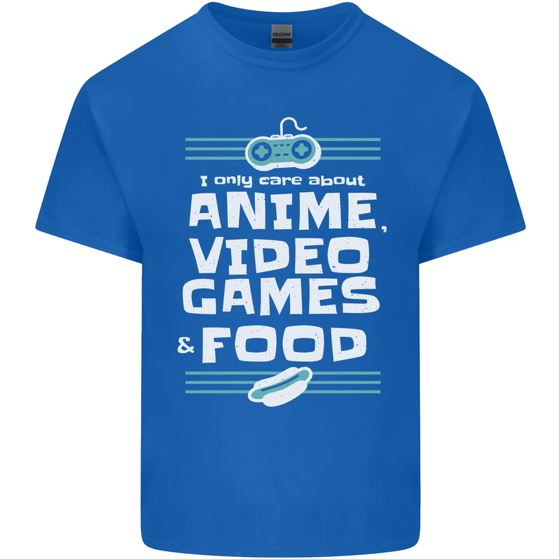 Anime Video Games & Food Funny Mens Cotton T-Shirt Tee Top Royal Blue