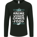 Anime Video Games & Food Funny Mens Long Sleeve T-Shirt Black