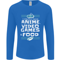 Anime Video Games & Food Funny Mens Long Sleeve T-Shirt Royal Blue