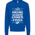 Anime Video Games & Food Funny Mens Sweatshirt Jumper Royal Blue