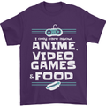 Anime Video Games & Food Funny Mens T-Shirt 100% Cotton Purple