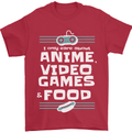 Anime Video Games & Food Funny Mens T-Shirt 100% Cotton Red