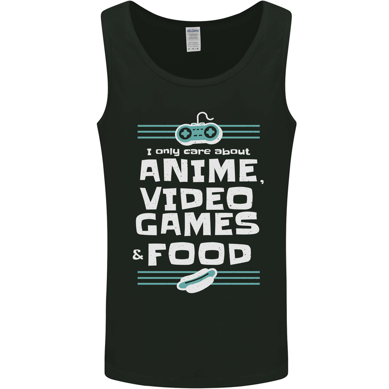 Anime Video Games & Food Funny Mens Vest Tank Top Black