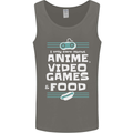 Anime Video Games & Food Funny Mens Vest Tank Top Charcoal