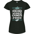 Anime Video Games & Food Funny Womens Petite Cut T-Shirt Black