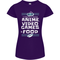Anime Video Games & Food Funny Womens Petite Cut T-Shirt Purple