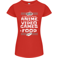 Anime Video Games & Food Funny Womens Petite Cut T-Shirt Red