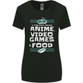 Anime Video Games & Food Funny Womens Wider Cut T-Shirt Black