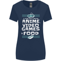 Anime Video Games & Food Funny Womens Wider Cut T-Shirt Navy Blue