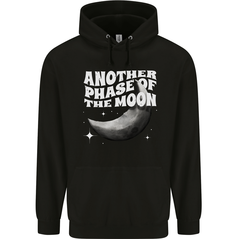 Another Phase of the Moon Lunar Mens 80% Cotton Hoodie Black