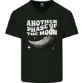 Another Phase of the Moon Lunar Mens V-Neck Cotton T-Shirt Black