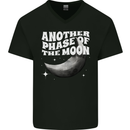 Another Phase of the Moon Lunar Mens V-Neck Cotton T-Shirt Black