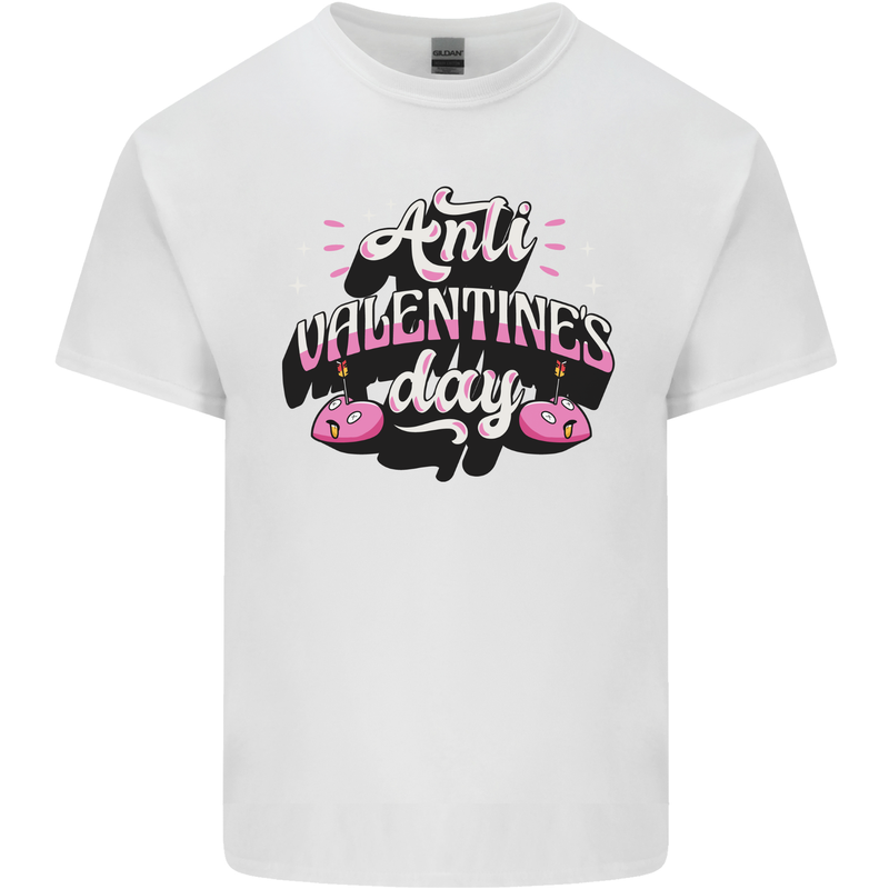 Anti-Valentines Day Singles Day Mens Cotton T-Shirt Tee Top White