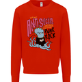Anti Social Punk Rock Skinhead Octopus Kids Sweatshirt Jumper Bright Red