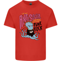 Anti Social Punk Rock Skinhead Octopus Kids T-Shirt Childrens Red