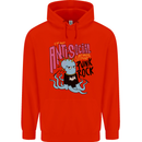 Anti Social Punk Rock Skinhead Octopus Mens 80% Cotton Hoodie Bright Red