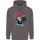 Anti Social Punk Rock Skinhead Octopus Mens 80% Cotton Hoodie Charcoal